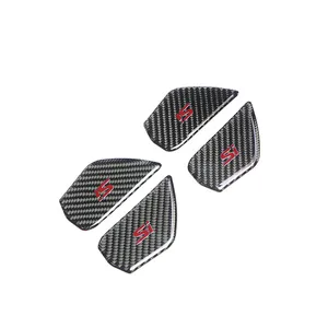 patch honda Suppliers-Autocollants d'intérieur en Fiber de carbone pour moto, patch de décoration pour bol de porte intérieure, pour Honda Civic 2016 — 2021