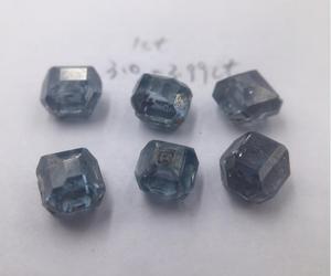 Diamant brut bleu HPHT cultivé en laboratoire, cristal de diamant bleu non taillé pour la fabrication de bijoux, matériau de diamant brut en vrac - Product Image 2