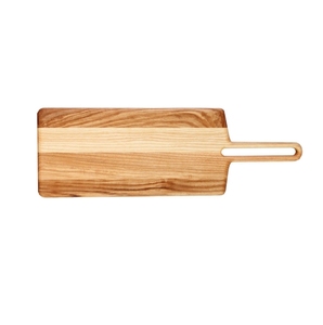 Tabla de servir de fresno con mango largo, ranura ovalada, bandeja rectangular bicolor para carne y pan, ideal para cafeterías y bistrós, de Vietnam. - Product Image 1