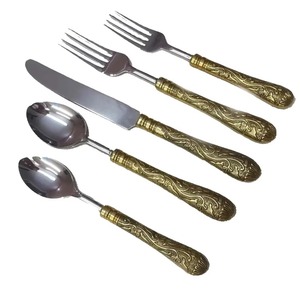 Ensemble de couverts plaqué or ensembles de couverts en acier inoxydable Restaurant noir argent couverts vaisselle nouveau style SS ensemble de couverts - Product Image 1