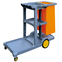 Carrito de Limpieza de Alta Calidad CHAOBAO D-10C, 3 Niveles, PP, con Ruedas, para Limpieza de Hoteles