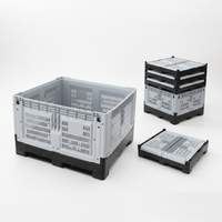 Caisse en plastique pliable, empilable, recyclable, pour fruits et légumes, 1210-760 HDPE