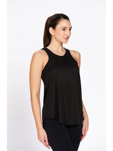 Munns & Mars Women's Racerback Sports Tank <b>Top</b> Solid Polyester Sleeveless Activewear with Full Coverage Curved Bottom Design - Product Image 3