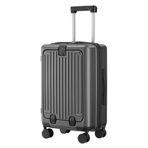 Valise à roulettes Yongsheng à ouverture frontale, 20 pouces, avec serrure, pour voyages d'affaires, unisexe, motif rayé - Product Image 1