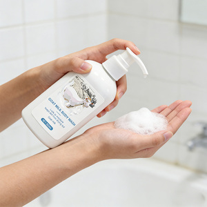 Gel douche au lait de chèvre en marque propre 500 ml Acide hyaluronique à faible et à haut poids moléculaire Anti-âge Éclaircissant Nourrissant OEM - Product Image 4