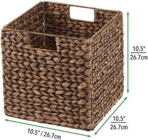 Cesta <span class=keywords><strong>de</strong></span> Paja para Boda, Cesta <span class=keywords><strong>de</strong></span> Almacenamiento <span class=keywords><strong>de</strong></span> Ratán Tejida a Mano, Decoración <span class=keywords><strong>de</strong></span> Pared Estilo Boho, Cestas <span class=keywords><strong>de</strong></span> <span class=keywords><strong>Mimbre</strong></span> Cuadradas Plegables para Escaleras - Product Image 4