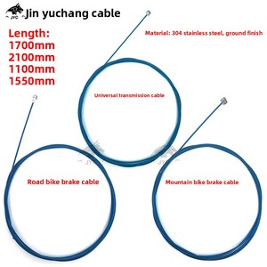 Câbles de frein et de changement de vitesse en acier inoxydable 304 avec revêtement bleu et embouts pour VTT, vélo de route et accessoires de vélo - Product Image 3