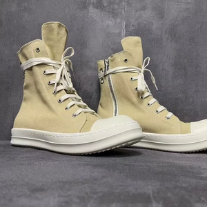 รองเท้าดีไซเนอร์คุณภาพสูงสีขาวทรงหุ้มข้อ รองเท้าลำลองสไตล์สาวๆ รองเท้าเดินสบาย สินค้าขายดีปี 2025 ผ้าแคนวาส - Product Image 5