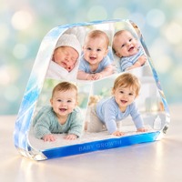 Neelpure 196715 Cadre photo personnalisé en cristal K9 en forme de nuage pour nouveau-né, 1er anniversaire, 100 jours - Cadeau souvenir imprimé UV DIY
