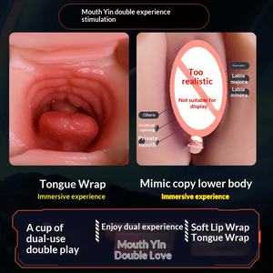 Vollautomatisches Zählbares Männliches Masturbationsspielzeug mit 10 Vibrationsfrequenzen und 4 Sprachausführungen für Oral- und Vaginalen Doppelkanal - Product Image 5