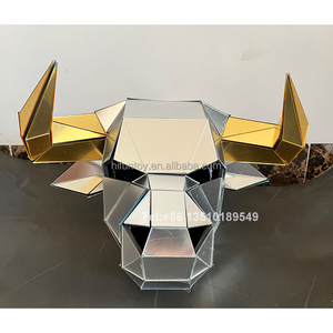 Miroir Tête Costume Cerf Lapin Renne Costume Argent Or Taureau Vache Animal Acrylique Performance Talent Show Dance Props pour Adulte - Product Image 6