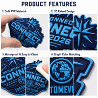 Écusson PVC 3D personnalisé bleu avec logo Boussole Montagne, badge en caoutchouc pour uniforme d'équipe de conférence, sac à dos, équipement de plein air