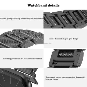 NEXVOGUE <span class=keywords><strong>Bracelet</strong></span> de montre de luxe en cuir noir et acier inoxydable à faible MOQ pour <span class=keywords><strong>Apple</strong></span> <span class=keywords><strong>Watch</strong></span> Series 4/5/6/7/8/9/10/SE/Ultra 2 - Product Image 6