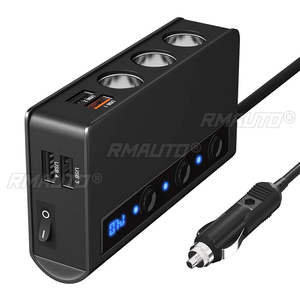 SLW002 180W 4 USB <b>Car</b> Charger <b>Socket</b> QC3.0 Fast Charge <b>12V</b>/24V Splitter Outlet Adapter - Product Image 1