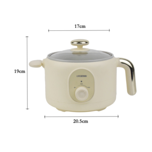 หม้อไฟฟ้าขนาดเล็กแบบพกพา 2 ลิตร 600 วัตต์ สำหรับนักศึกษา<span class=keywords><strong>หอ</strong></span>พัก  วัสดุเซรามิกเคลือบกันติด สเตนเลสสตีล พร้อมฝาแก้วขอบทอง - Product Image 2