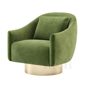 <span class=keywords><strong>Fauteuil</strong></span> confortable contemporain, pivotant, en tissu et velours vert, pour salon et hôtel, moderne - Product Image 1