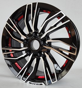 Nuovi Cerchi in Lega di Alluminio Forgiato <span class=keywords><strong>TAKA</strong></span> 16X6.5 Pollici, Zincati, Nero Lucido+Rosso, Design Concavo per Auto Passeggeri, ET 35mm, PCD 100mm - Product Image 2