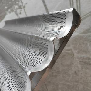 Molde para pan francés de 6 filas, bandeja perforada para Baguette, bandeja para hornear pan de Baguette de aluminio de 18*26 pulgadas, bandeja para horno de panadería Industrial - Product Image 3