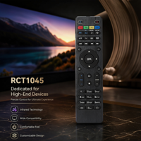 Télécommande IR JCXK RCT1045 à 45 touches, OEM ODM, pour téléviseur, projecteur, boutons en silicone, 2 piles AAA
