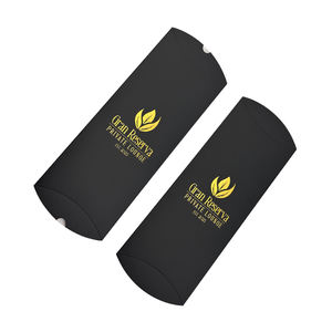 Boîte d'emballage alimentaire pliable en papier avec logo personnalisé, boîte à chocolat noir, boîte à bonbons, boîte à oreiller, emballage pour cadeau - Product Image 2