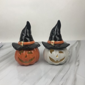 <span class=keywords><strong>Calabaza</strong></span> decorativa personalizada para Halloween, <span class=keywords><strong>calabaza</strong></span> de cerámica con luz Led, venta al por mayor - Product Image 2