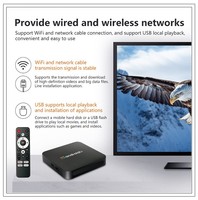 Boîtier TV Android 14 Zx8 4K Quad Core WiFi 802.11n 2.4G 5GHz, Lecteur Multimédia Réseau Ethernet 100 Mbps