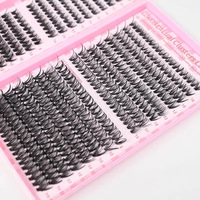 Pestañas Postizas Individuales en Racimo, 32 Filas Mixtas de 8-16 mm, Segmentadas, Hechas a Mano, Profesionales, de Alta Calidad, Suaves y Ligeras