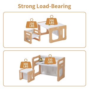 <span class=keywords><strong>Table</strong></span> pour tout-petits SINKIPA moderne Montessori en plastique avec 2 chaises, ensemble écologique, sécurité, hauteur réglable, multifonctionnel, durable - Product Image 4