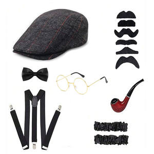 Costume de vieil homme pour enfants 7 pièces Accessoires des années 1920 pour enfants Costume du 100e jour d'école pour enfants - Product Image 2