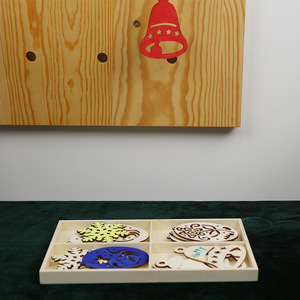 Ornements de Noël en bois de forme ovale, décorations suspendues pour arbre, bricolage, artisanat pour enfants, faits à la main, écologiques, style rétro naturel - Product Image 2