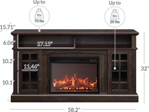 Personalizzabile supporto TV porta fienile scorrevole intrattenimento parete centro <span class=keywords><strong>mobili</strong></span> con luce 3D LED elettrico galleggiante inserto camino - Product Image 2