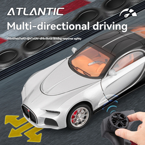 Voitures miniatures RC en métal 1:24 Bugatti <span class=keywords><strong>Atlantic</strong></span> avec effets sonores et lumineux, roues fonctionnelles, jouets décoratifs - Product Image 2