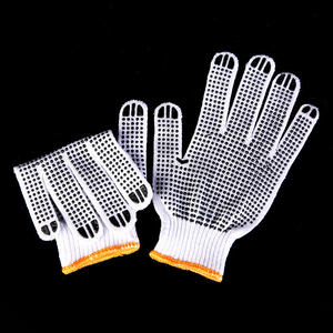 Guantes de punto de algodón blanco de seguridad para jardinería, protección laboral barata, guantes de punto de lana - Product Image 4