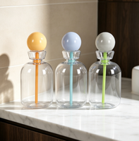 Bouteille de bain de bouche transparente de 410 ml avec bouchon sphérique, personnalisable, pour nettoyage buccal, en plastique