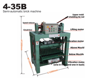Machine à briques semi-automatique 4-35B, électrique et mobile, pour la fabrication de blocs autobloquants avec ligne de production de briques creuses en sable 220V/380V