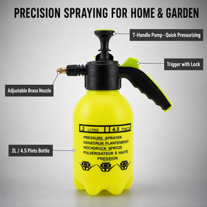 Pulvérisateur manuel durable de 2 litres, pulvérisateur de jardin portable de 2 L avec buse en laiton réglable pour le jardin - Product Image 4