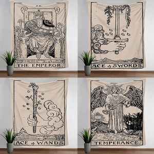 خط الرسم سلسلة التارو الجدار خلفية معلقة قماش بطاقة قصيرة أفخم عالية الجودة مستطيلة نسيج - Product Image 5