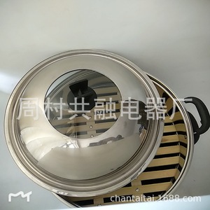 Multifunctional Stainless Steel Electric Hot Pot 321 341 361 381 401 Cages Round Silver Gray Electric Cooker - Product Image 4