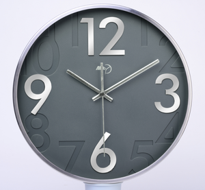 2020 New Design Embossed Numbers Stainless Steel Metal Wall <b>Clock</b> for Living Room Hotel Classroom Office - Product Image 1