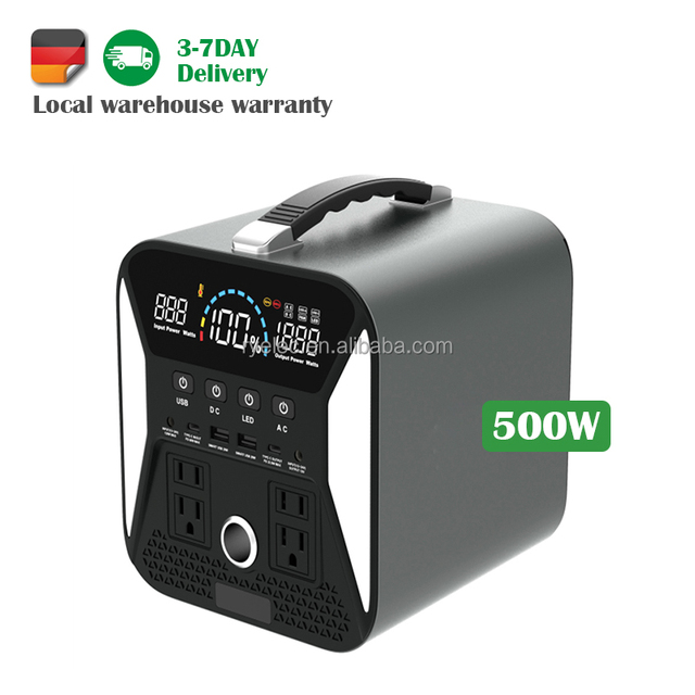 Portable Power Station Energy Storage Battery Solar Generator Europe Lithium Battery Outdoor Free Shipping 500W 135200mah MPPT