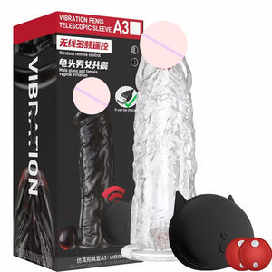 هزاز نقطة جي من إن بي إس مع واقي ذكري من السيليكون الشفاف بـ10 ترددات مقاوم للماء لعبة جنسية للرجال - Product Image 4