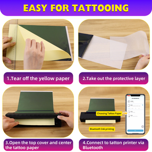 Impresora Inalámbrica de Plantillas Térmicas para Tatuajes, Impresora de Transferencia Portátil Recargable con Papel para Tatuajes para Uso Profesional en Estudios - Product Image 6