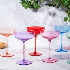 Top Seller 2023 Colored Coupe Glasses Set of 6 <strong>Stemmed</strong> <strong>Champagne</strong> Coupe Glasses Multi-colored <strong>Champagne</strong> <strong>Flutes</strong> - Product Image 4