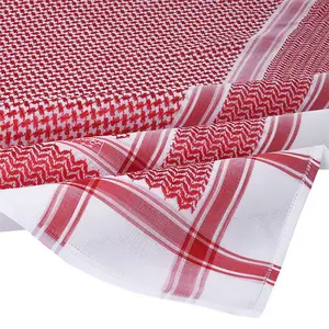 Adult Men's Arab Shemagh Head Scarf Ghutra Keffiyeh Middle East Desert Red Shemagh Wrap Muslim Headwear