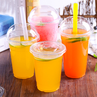 Tasse en plastique PET PP imprimable personnalisée pour thé à bulles et café