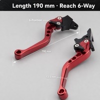 Leviers en aluminium réglables pour moto, kit de leviers d'embrayage et de frein CNC à 6 positions avec finition anodisée résistante à la corrosion