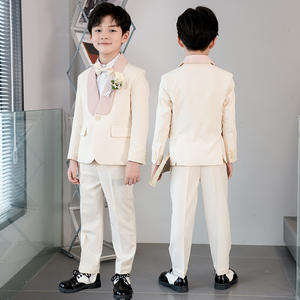 新着男の子フォーマルドレスブレザーウェディングスーツコート + パンツ + Bowtie + Corsage 4PCS子供スクールスーツパーティータキシードパフォーマンスウェア - Product Image 2