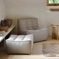 Canapé modulaire sectionnel en cuir avec coussin en éponge haute densité, design moderne pour hôtel et maison