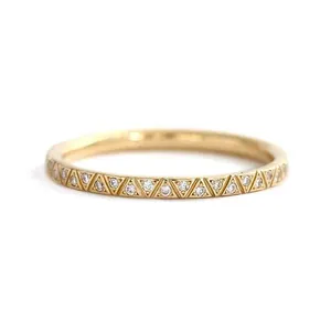 Modern style 18k gold plated sterling silver engraved 925 thailand ring