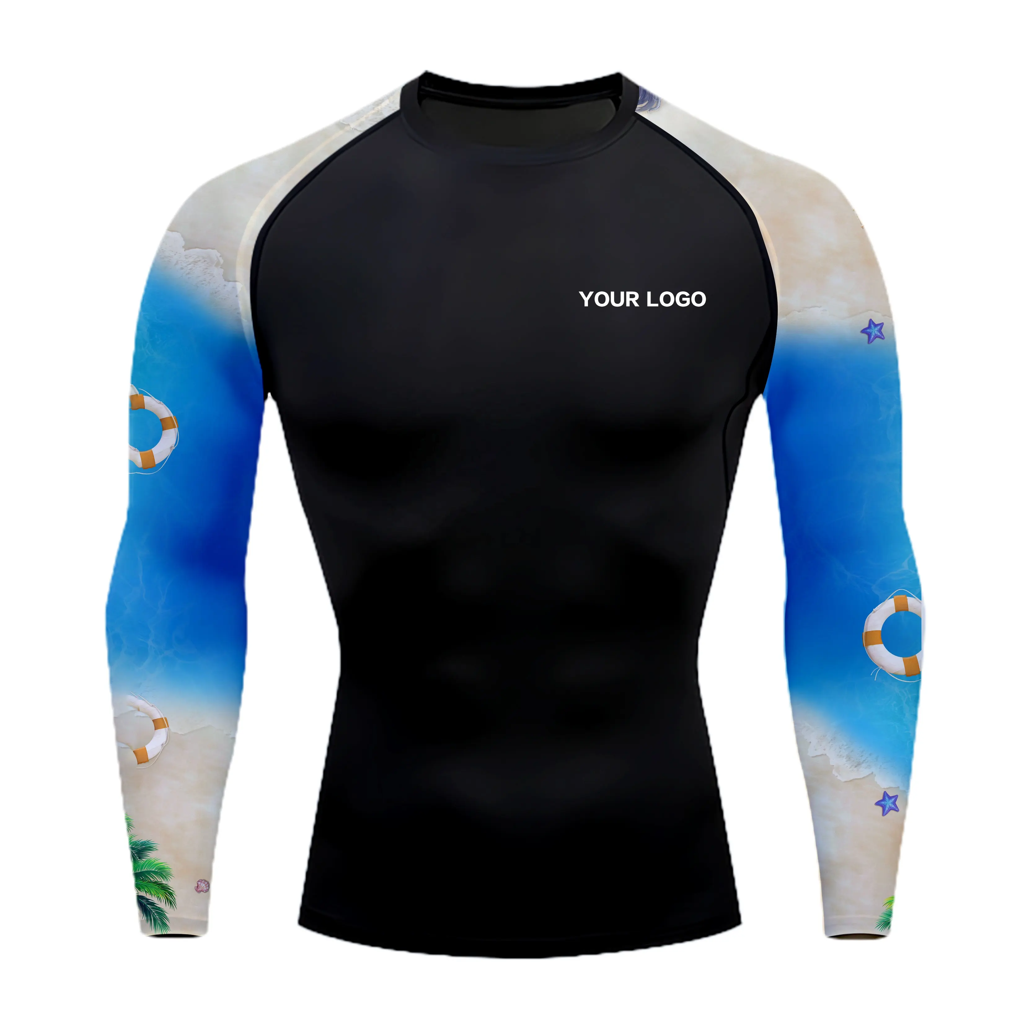 OEM Custom Design Your Own Rash Guard Uv Protection Long Sleeve UPF 50+ Compression Shirt Surfing Rash Guards